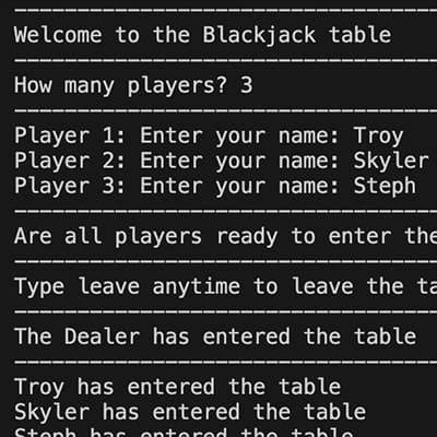 Command Line Blackjack